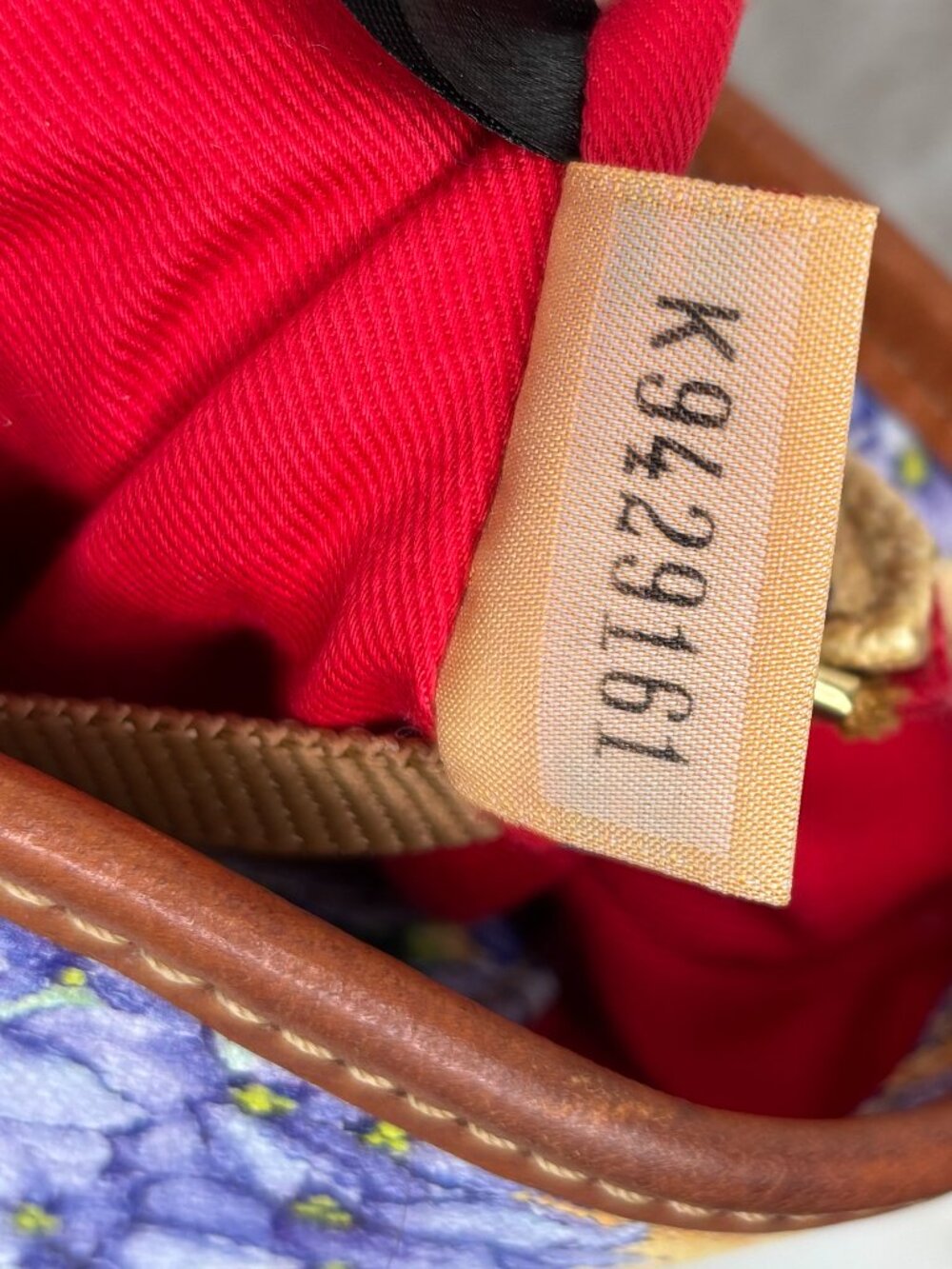 Dooney & Bourke Purple Hydrangea With Yellow Basketweave Design Shopper Tote Bag - Picture 16 of 16